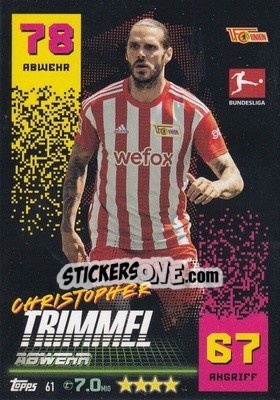 Sticker Christopher Trimmel - German Fussball Bundesliga 2022-2023. Match Attax - Topps