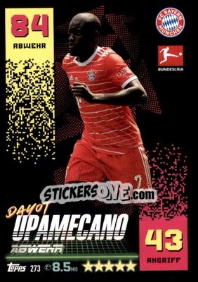 Sticker Dayot Upamecano - German Fussball Bundesliga 2022-2023. Match Attax - Topps