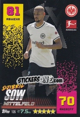 Sticker Djibril Sow - German Fussball Bundesliga 2022-2023. Match Attax - Topps