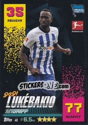 Sticker Dodi Lukébakio - German Fussball Bundesliga 2022-2023. Match Attax - Topps