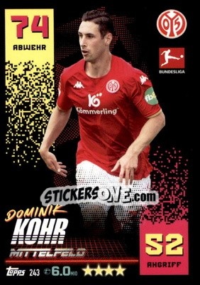 Sticker Dominik Kohr - German Fussball Bundesliga 2022-2023. Match Attax - Topps