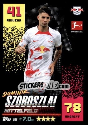 Sticker Dominik Szoboszlai - German Fussball Bundesliga 2022-2023. Match Attax - Topps