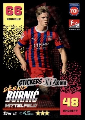 Sticker Dženis Burnić - German Fussball Bundesliga 2022-2023. Match Attax - Topps