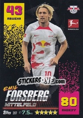 Sticker Emil Forsberg - German Fussball Bundesliga 2022-2023. Match Attax - Topps