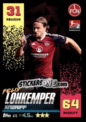 Sticker Felix Lohkemper - German Fussball Bundesliga 2022-2023. Match Attax - Topps