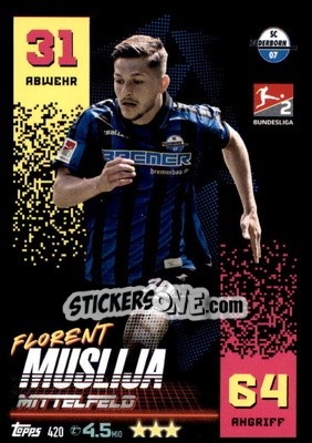 Sticker Florent Muslija - German Fussball Bundesliga 2022-2023. Match Attax - Topps