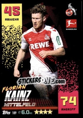 Sticker Florian Kainz - German Fussball Bundesliga 2022-2023. Match Attax - Topps
