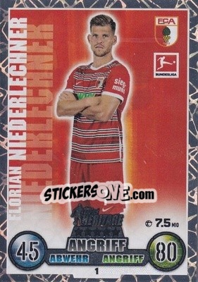 Cromo Florian Niederlechner - German Fussball Bundesliga 2022-2023. Match Attax - Topps