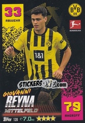 Figurina Giovanni Reyna - German Fussball Bundesliga 2022-2023. Match Attax - Topps