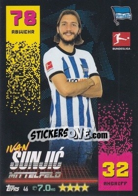 Sticker Ivan Šunjić - German Fussball Bundesliga 2022-2023. Match Attax - Topps