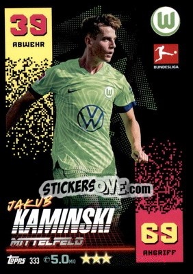 Sticker Jakub Kaminski - German Fussball Bundesliga 2022-2023. Match Attax - Topps