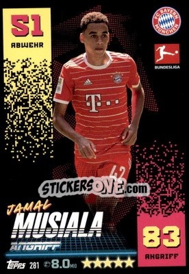 Cromo Jamal Musiala - German Fussball Bundesliga 2022-2023. Match Attax - Topps