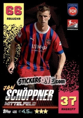 Cromo Jan Schöppner - German Fussball Bundesliga 2022-2023. Match Attax - Topps