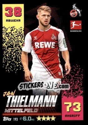 Sticker Jan Thielmann - German Fussball Bundesliga 2022-2023. Match Attax - Topps