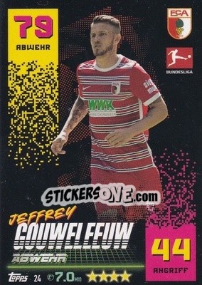 Sticker Jeffrey Gouweleeuw - German Fussball Bundesliga 2022-2023. Match Attax - Topps