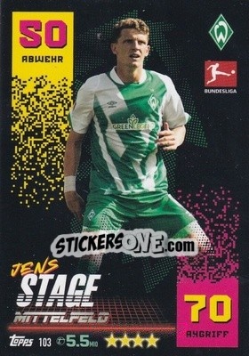 Sticker Jens Stage - German Fussball Bundesliga 2022-2023. Match Attax - Topps
