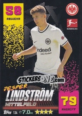 Cromo Jesper Lindström - German Fussball Bundesliga 2022-2023. Match Attax - Topps