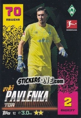 Sticker Jiří Pavlenka - German Fussball Bundesliga 2022-2023. Match Attax - Topps