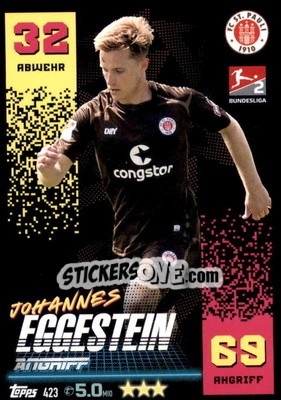 Sticker Johannes Eggestein - German Fussball Bundesliga 2022-2023. Match Attax - Topps