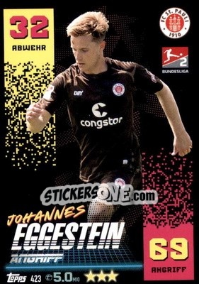 Cromo Johannes Eggestein - German Fussball Bundesliga 2022-2023. Match Attax - Topps