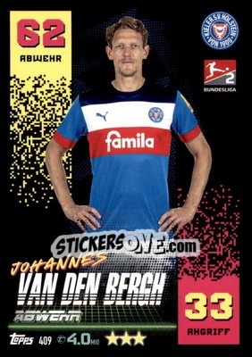 Sticker Johannes van den Bergh - German Fussball Bundesliga 2022-2023. Match Attax - Topps