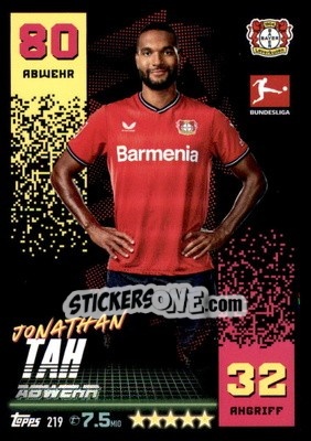 Cromo Jonathan Tah - German Fussball Bundesliga 2022-2023. Match Attax - Topps