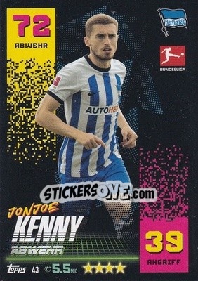 Sticker Jonjoe Kenny - German Fussball Bundesliga 2022-2023. Match Attax - Topps