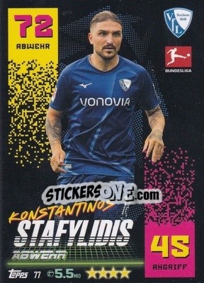Sticker Konstantinos Stafylidis - German Fussball Bundesliga 2022-2023. Match Attax - Topps