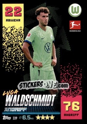 Sticker Luca Waldschmidt - German Fussball Bundesliga 2022-2023. Match Attax - Topps