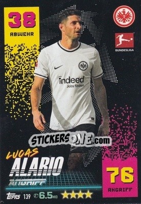 Sticker Lucas Alario - German Fussball Bundesliga 2022-2023. Match Attax - Topps