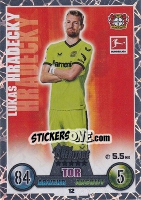 Sticker Lukas Hradecky - German Fussball Bundesliga 2022-2023. Match Attax - Topps