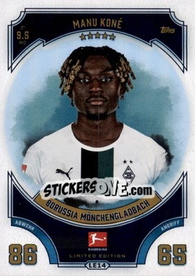 Figurina Manu Koné - German Fussball Bundesliga 2022-2023. Match Attax - Topps