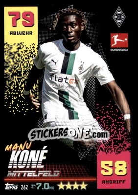 Cromo Manu Koné - German Fussball Bundesliga 2022-2023. Match Attax - Topps