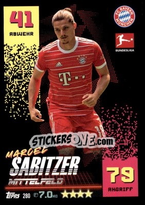 Cromo Marcel Sabitzer - German Fussball Bundesliga 2022-2023. Match Attax - Topps
