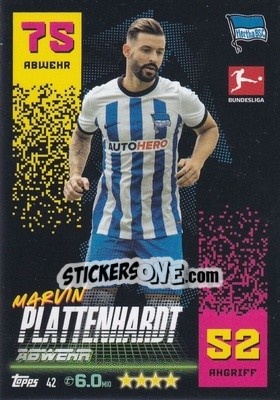 Figurina Marvin Plattenhardt - German Fussball Bundesliga 2022-2023. Match Attax - Topps