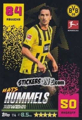 Figurina Mats Hummels - German Fussball Bundesliga 2022-2023. Match Attax - Topps