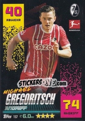 Sticker Michael Gregoritsch - German Fussball Bundesliga 2022-2023. Match Attax - Topps