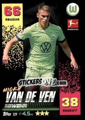 Sticker Micky van de Ven - German Fussball Bundesliga 2022-2023. Match Attax - Topps