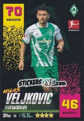Sticker Miloš Veljkovic - German Fussball Bundesliga 2022-2023. Match Attax - Topps