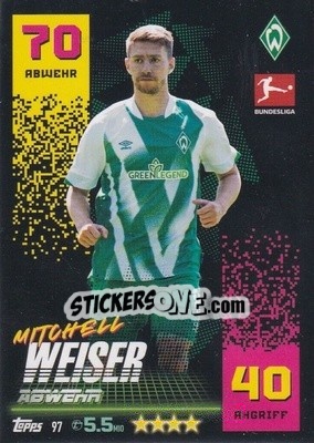 Cromo Mitchell Weiser - German Fussball Bundesliga 2022-2023. Match Attax - Topps