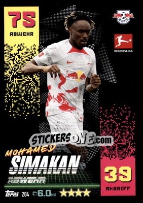 Cromo Mohamed Simakan - German Fussball Bundesliga 2022-2023. Match Attax - Topps