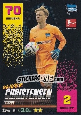 Sticker Oliver Christensen - German Fussball Bundesliga 2022-2023. Match Attax - Topps
