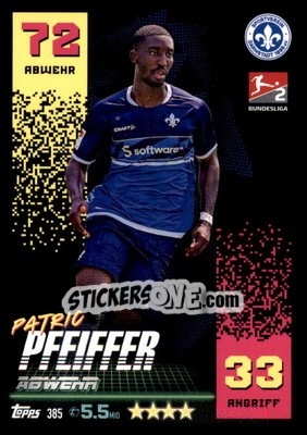Sticker Patric Pfeiffer - German Fussball Bundesliga 2022-2023. Match Attax - Topps