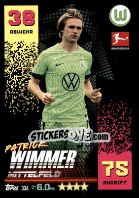 Cromo Patrick Wimmer - German Fussball Bundesliga 2022-2023. Match Attax - Topps