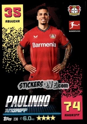 Cromo Paulinho - German Fussball Bundesliga 2022-2023. Match Attax - Topps