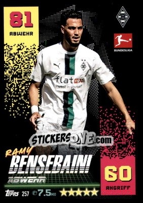 Figurina Ramy Bensebaini - German Fussball Bundesliga 2022-2023. Match Attax - Topps