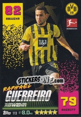 Sticker Raphaël Guerreiro - German Fussball Bundesliga 2022-2023. Match Attax - Topps