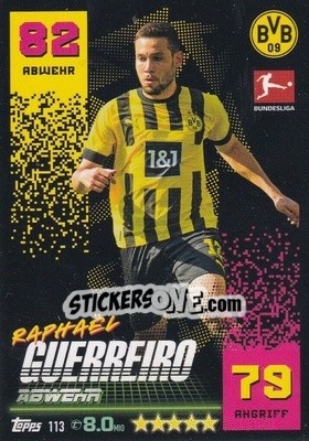 Cromo Raphaël Guerreiro - German Fussball Bundesliga 2022-2023. Match Attax - Topps