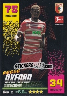 Sticker Reece Oxford - German Fussball Bundesliga 2022-2023. Match Attax - Topps