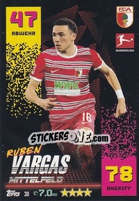 Sticker Ruben Vargas - German Fussball Bundesliga 2022-2023. Match Attax - Topps